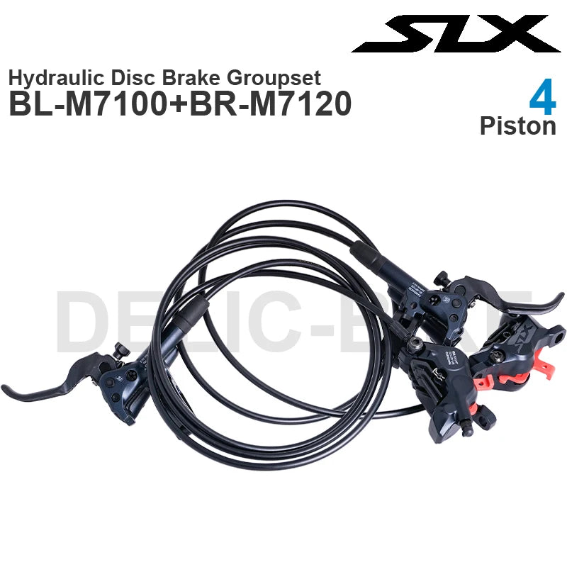SHIMANO SLX M7100 Hydraulic Brake Groupset  BL-M7100 Lever BR-M7120 4 Piston Brake with  Pads for MTB Bike Original Parts